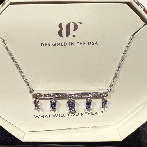 BP Silver Necklace with Elegant Blue Accents - Picture 2 of 3
